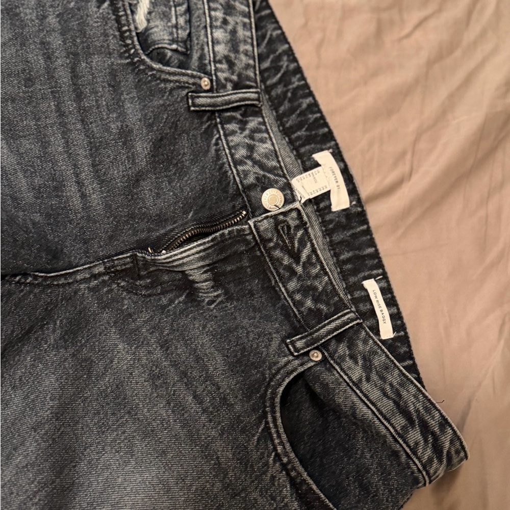 Forever 21 Black Washed Boyfriend Jeans